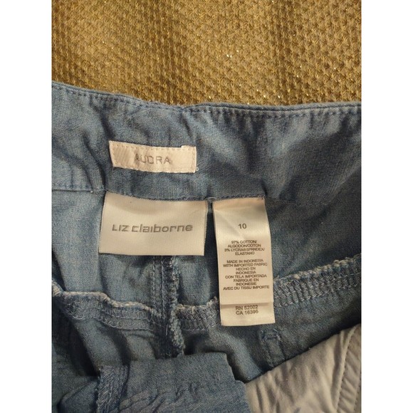 Liz Claiborne Cropped Capri Pants Size 10 Blue Audra - Picture 4 of 10